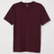 H&M. BASIC REGULAR FIT-V NECK T-SHIRTS | BURGUNDY